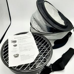 Portable Charcoal BBQ Grill and Cooler Bag Combo
